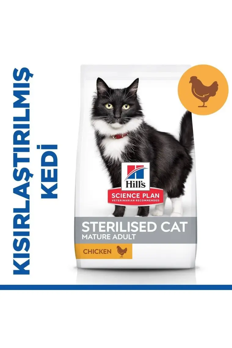 Hill's Mature Sterilised Tavuklu Kısırlaştırılmış Yaşlı Kedi Maması 1.5 kg