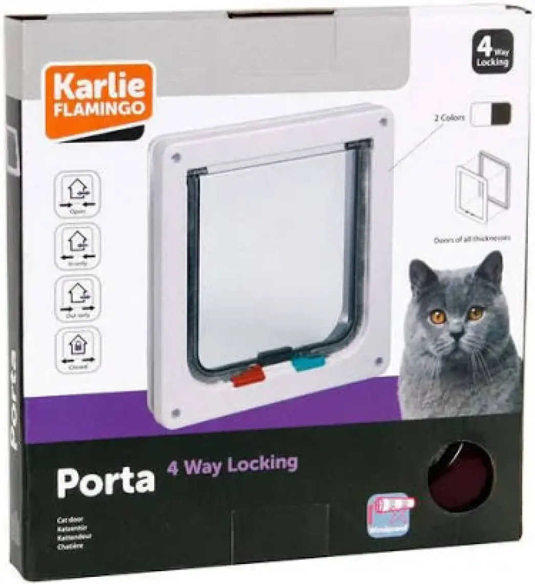Karlıe 4 Yön Kilitli Kedi Kapısı 19,2X20Cm Beyaz