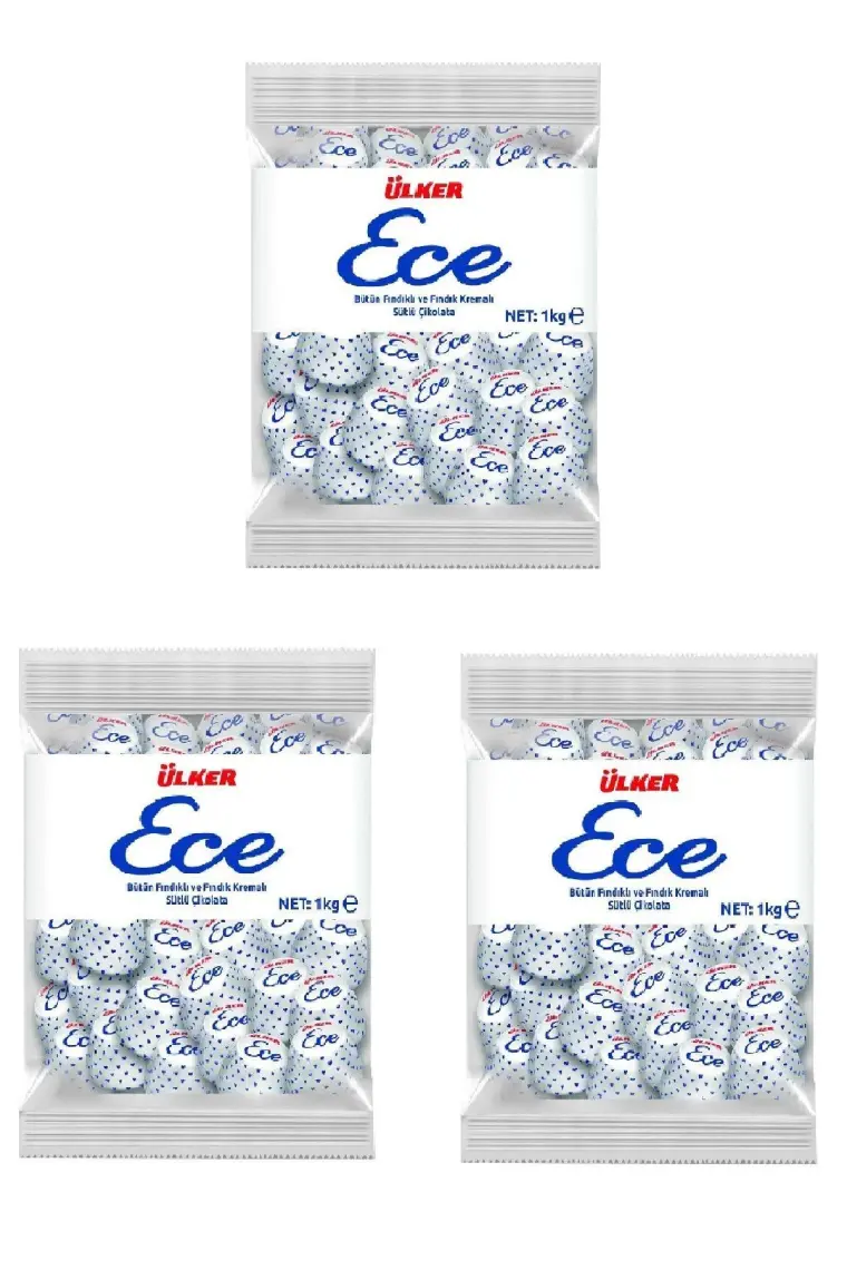 Ülker Ece Ikramlık Çikolata Fındıklı 1kg x 3 Adet