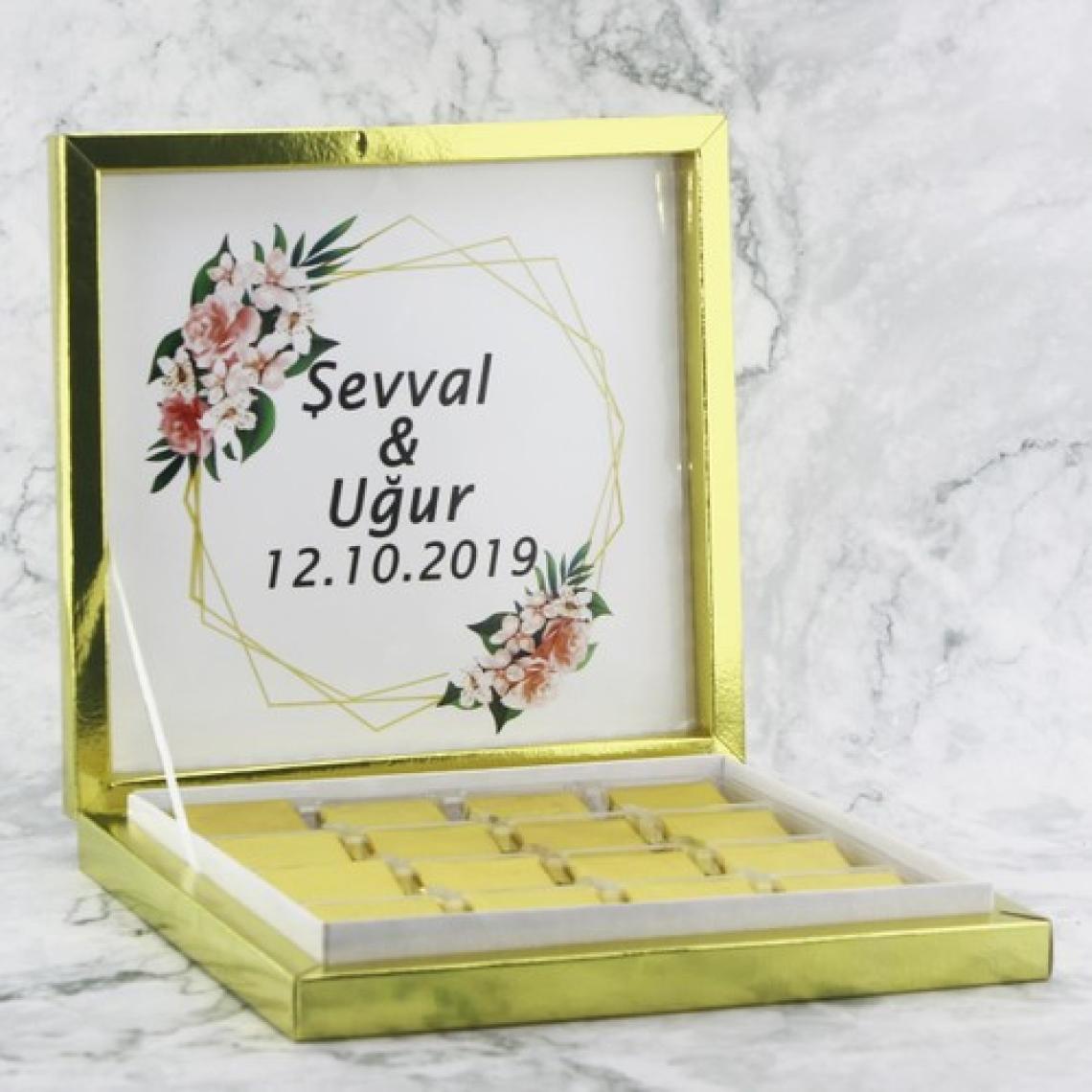 Mutlu Adım Isim Etiketli Söz Nişan Madlen Çikolatası 48 Adet - 350 gr