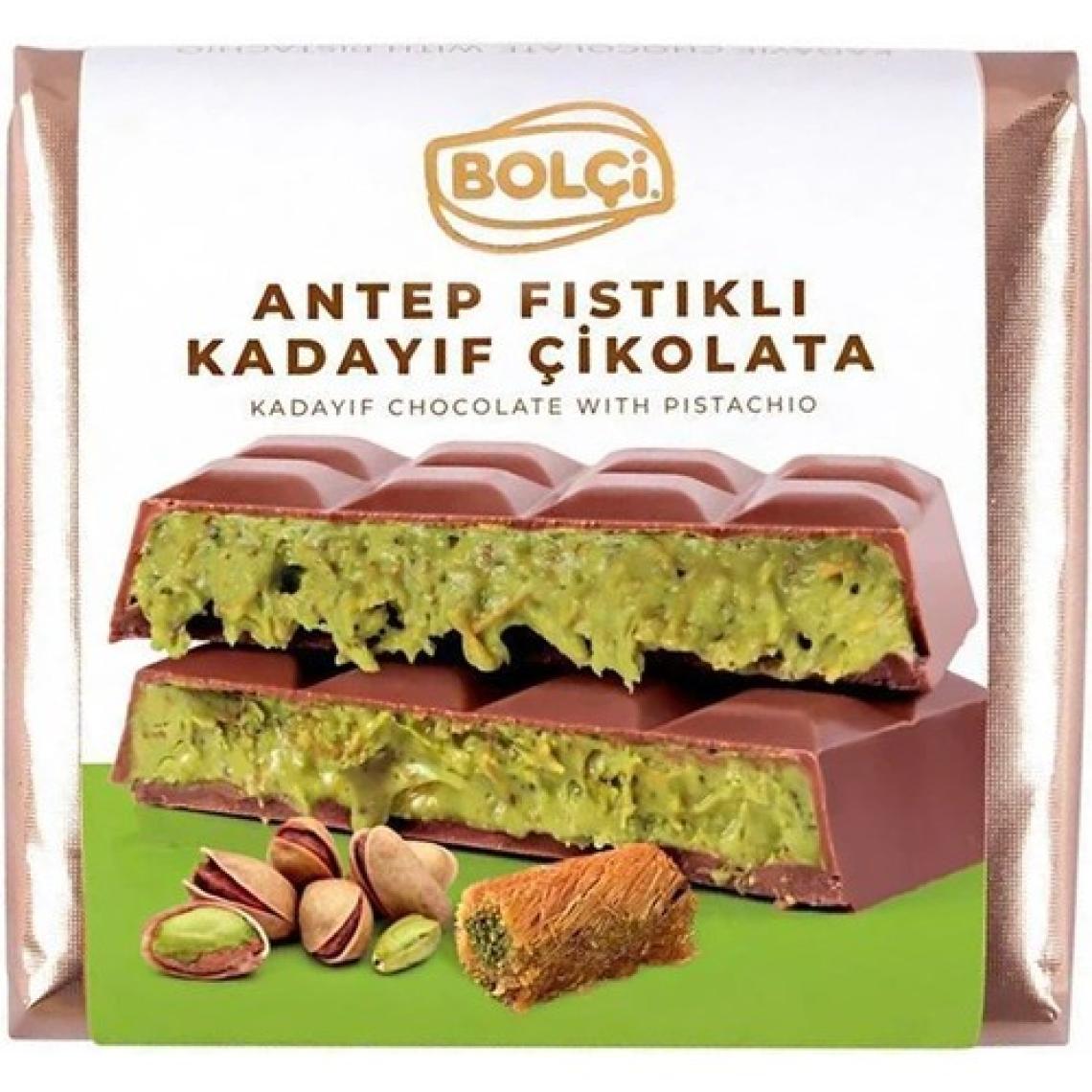 Bolçi Fıstıklı Kadayıf Dolgulu Sütlü Dubai Çikolatası 100 gr x 5 Adet