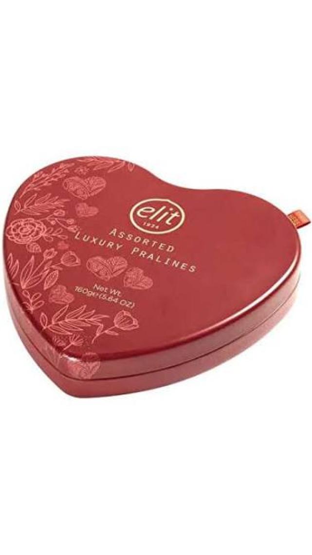 Luxury Pralines Çikolata Metal Kalp Kutu 160g Glutensiz