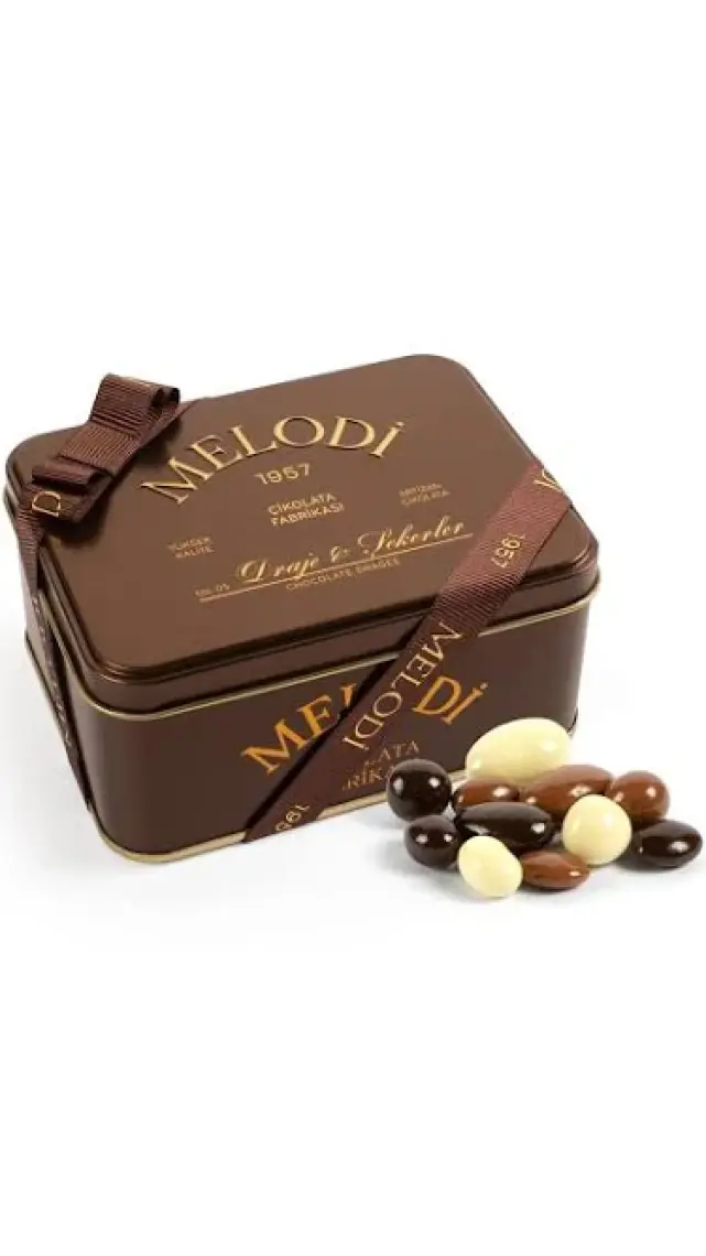 Melodi Çikolata Metal Kutu Çikolata Draje 300 gr