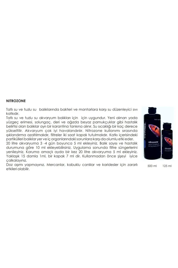 Crystalpro Nitrozone 500ML Mantar Dış Parazit Ilaçı