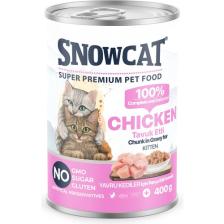 Snow Cat Premium Parça Etli Tavuklu Yavru Kedi Konservesi 12 ADET*400 G