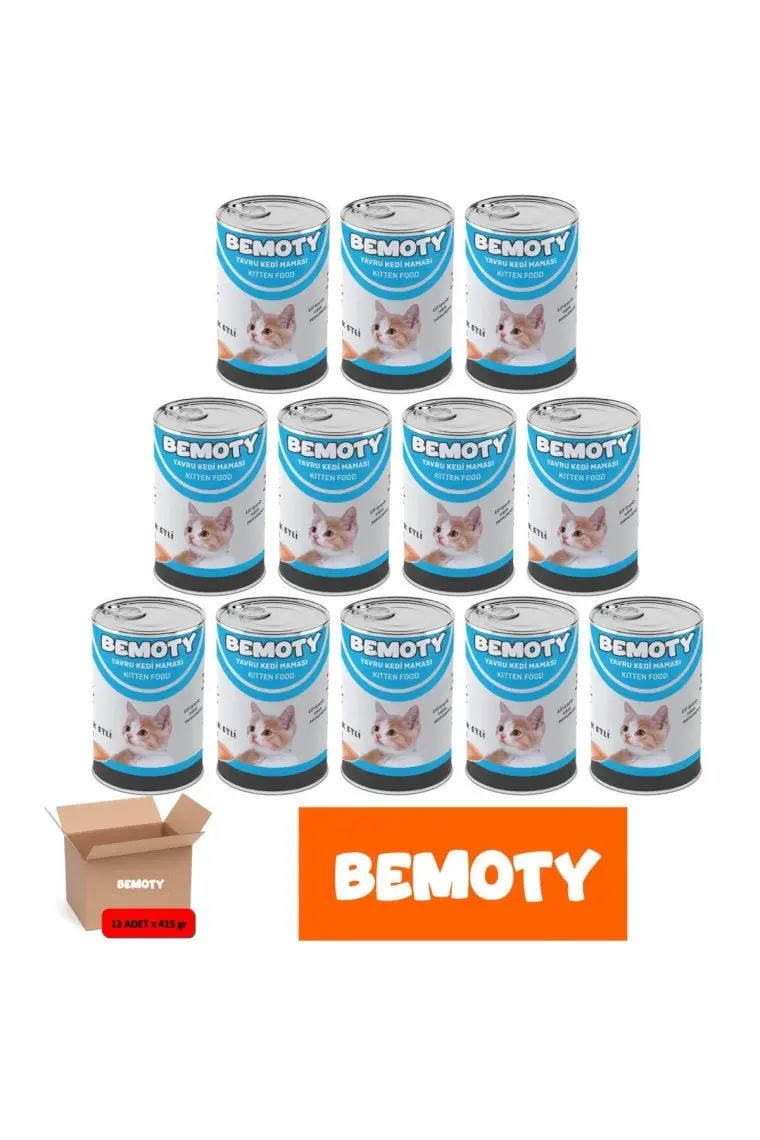Bemoty Balık Etli Yavru Kedi Konserve Mama 12*415 gr