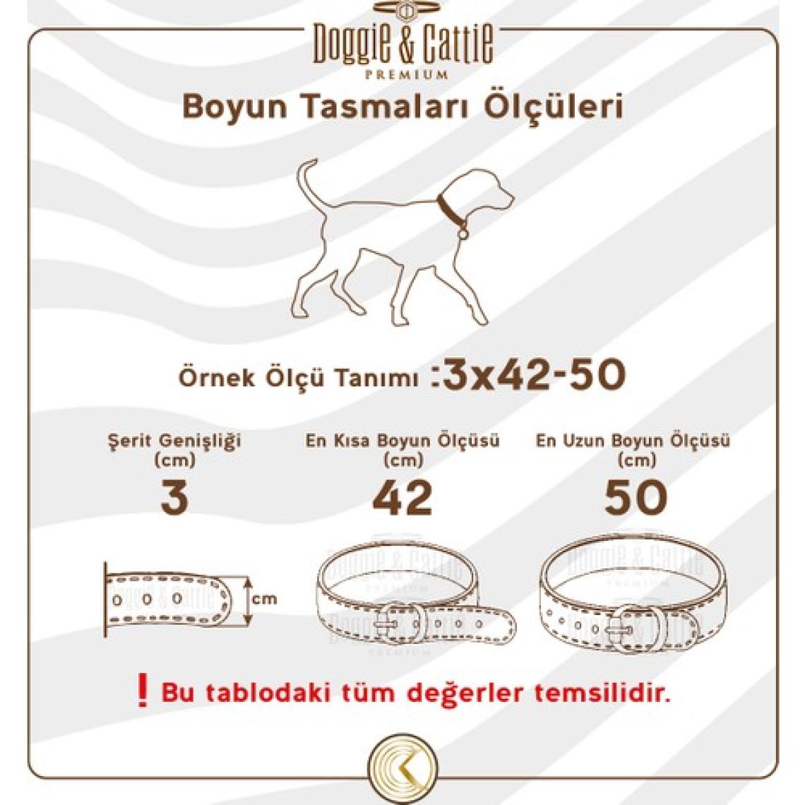 Doggie Konforlu Dokumadan El Yapımı Kemik Süslü Köpek Boyun Tasması
