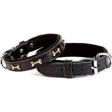 Doggie Deri Kemik Süslü Köpek Boyun Tasması 2.5x37-45 cm - Siyah