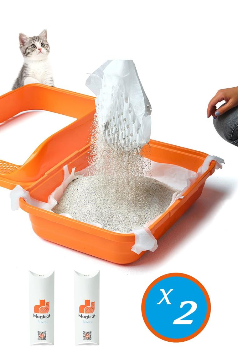 Magicat Kedi Kumu Temizleme Kokusuz Elekli Filtre (7'li L-XL) 2'li Avantaj Paket