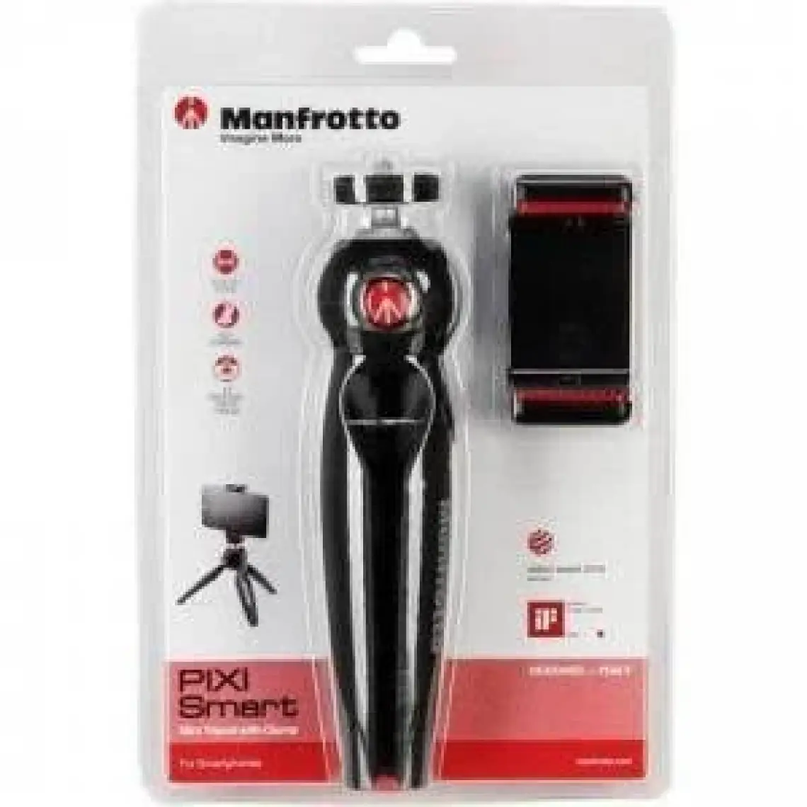Manfrotto Manfrotto Mkpixiclamp-Bk Pixi Tripod + Telefon Tutucu