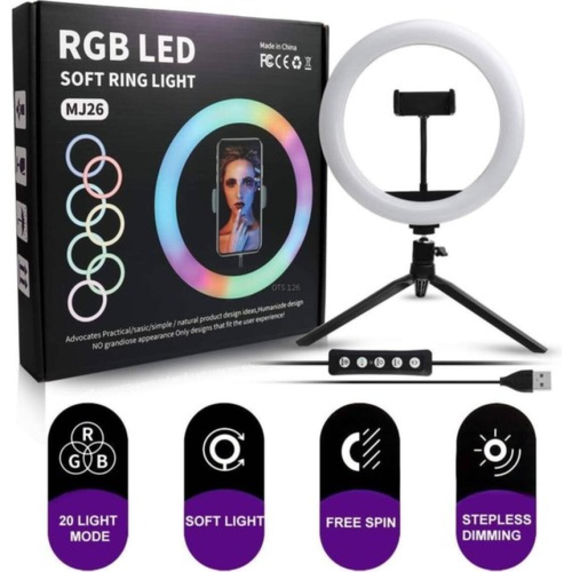 Asfal Rgb 10 inç Işık Çok Renkli LED Make Up Selfie Işığı 210 cm Tripot Selfie Çubuğu Tiktok Işığı