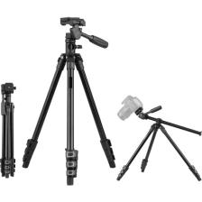 Hobimtek HT-T02 Profesyonel Tripod 154 cm Yatay Kullanım Çok Fonksiyonlu Panoramik Kafa 360 Derece Dönebilir