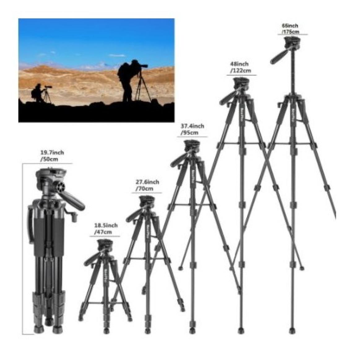 Neepho Profesyonel Tripod Bluetooth Kumanda, Telefon Tutucu ve Çantalı Tripod 175 cm
