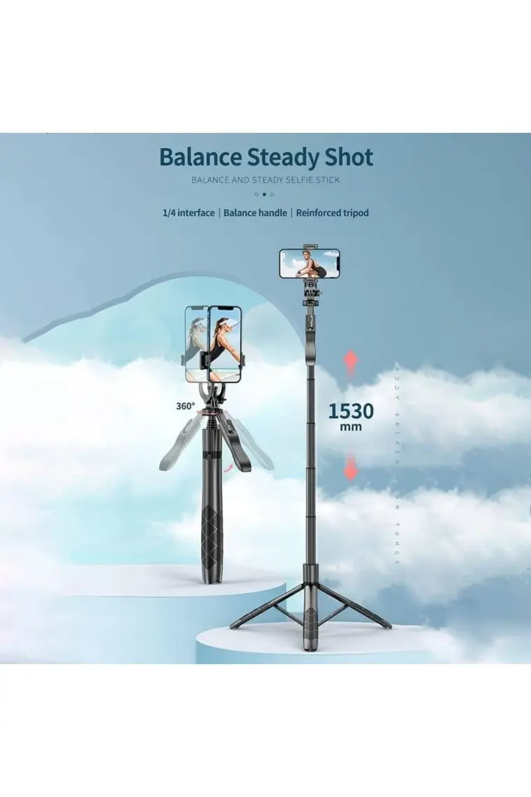 Torima L16 Çok Amaçlı Tripod Selfie Kumandalı 153 cm Anroid Ios Go Pro Uyumlu