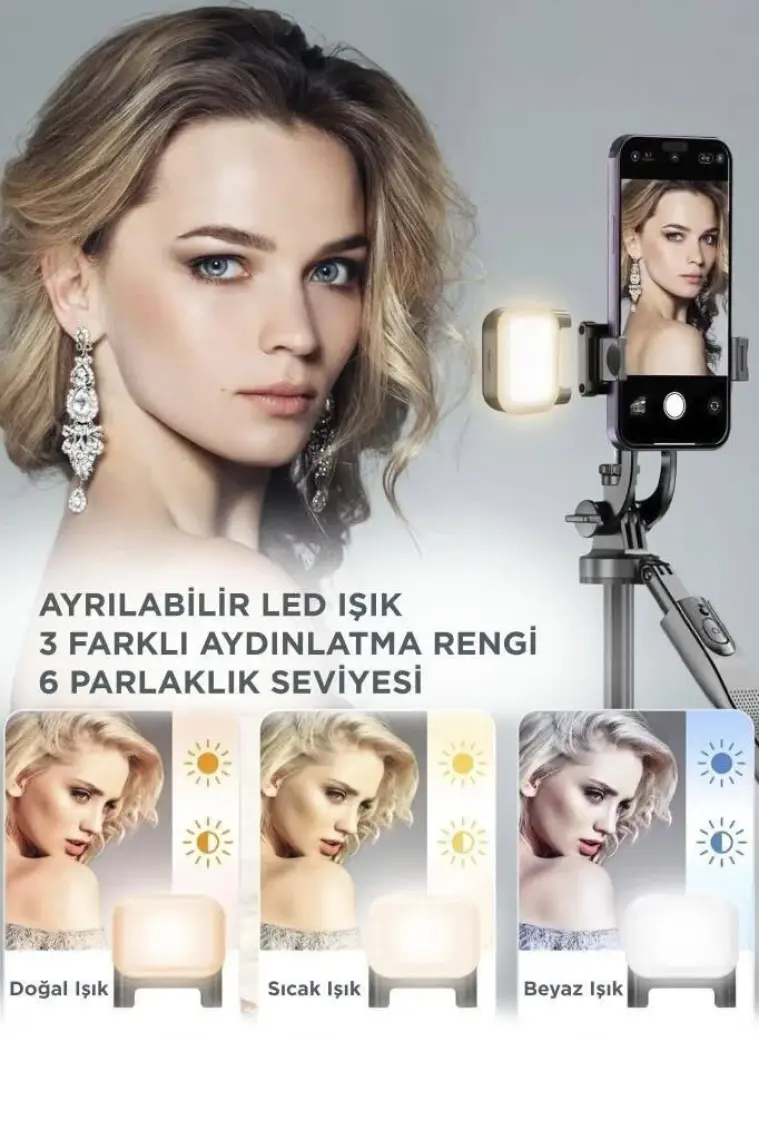 Torima L16 Çok Amaçlı Tripod Selfie Kumandalı 153 cm Anroid Ios Go Pro Uyumlu