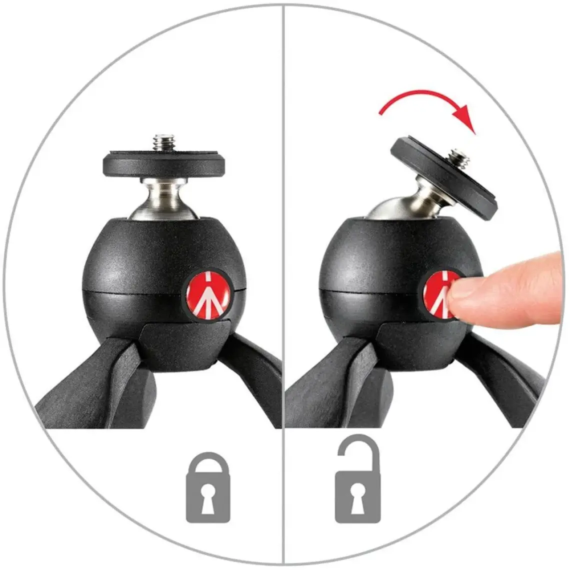 Manfrotto PIXI Taşınabilir Mini Tripod Siyah