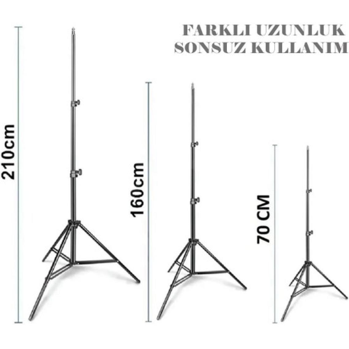 Kumandalı Youtube Tiktok Çekim 3 Işıklı Telefon Tutucu Makyaj Işığı Ring Light 10INÇ+2.1M Tripod