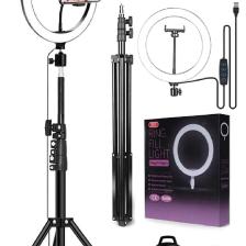 Asfal 10 inç(26 Cm) Kumandalı Youtuber, Selfie LED Işık ve 210 cm Tripod Kuaför, Makyaj Işığı Tiktok Işığı