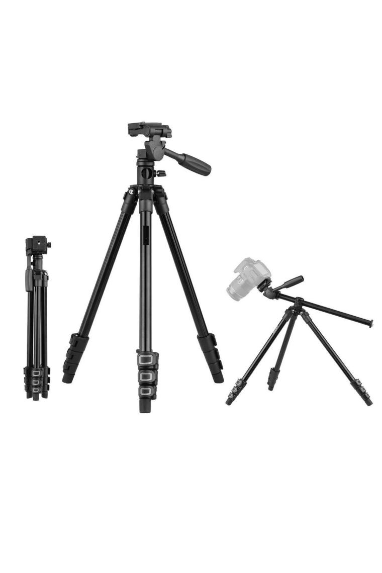 Hobimtek HT-T02 Profesyonel Tripod 154 cm Yatay Kullanım Çok Fonksiyonlu Panoramik Kafa 360 Derece Dönebilir