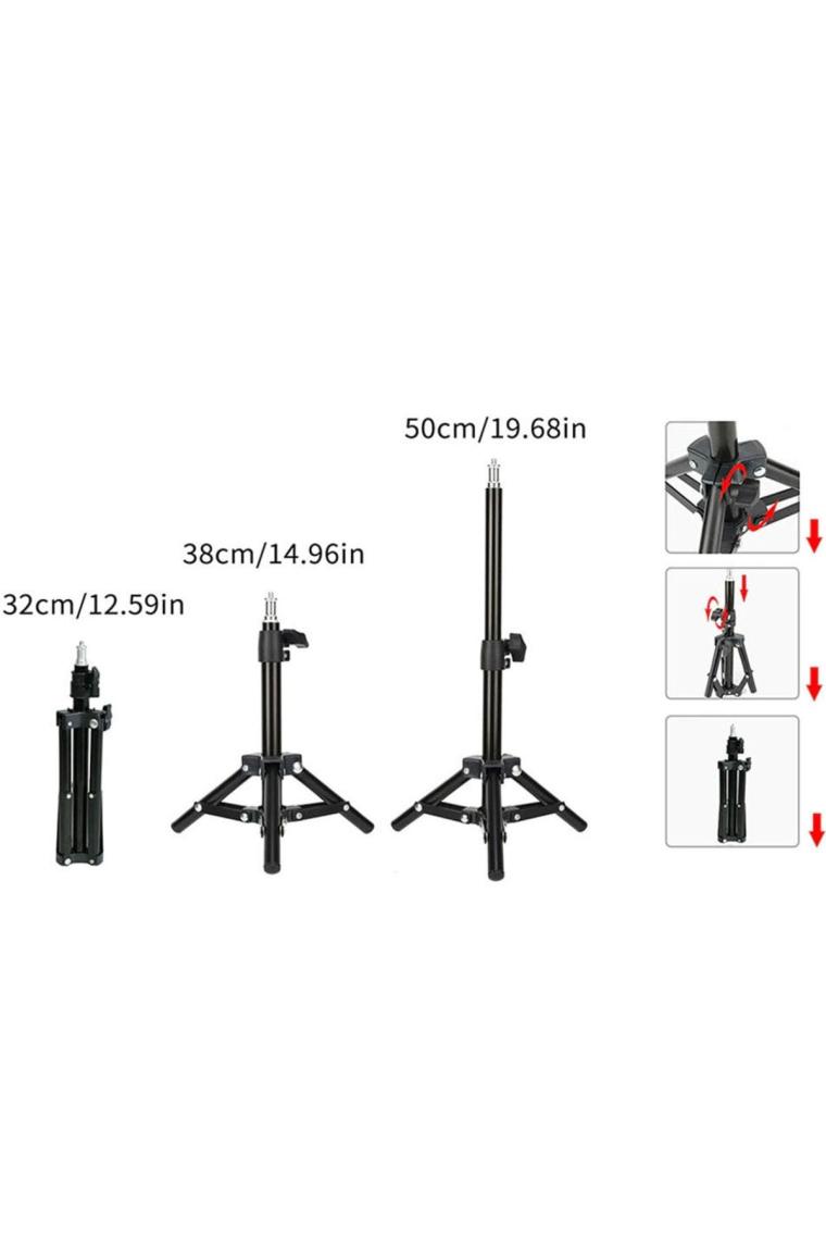 CoverZone Youtuber LED Selfie Işığı Telefon Tutuculu Tripod 10 Inç 2.1 m