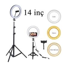 Asfal 14 inç LED Işıklı Telefon Tutuculu 210 cm Tripod Kuaför Makyaj Tiktok Işığı