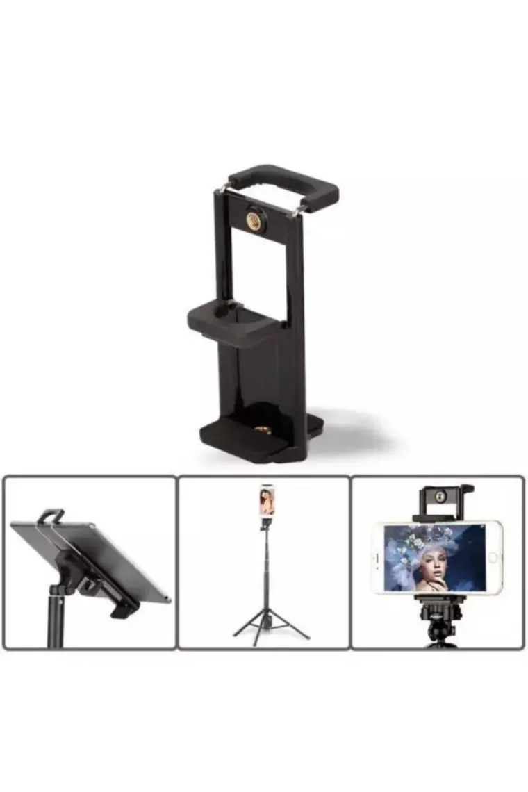 Zore M-05 Tripod Başlığı Telefon Tablet Tutucu Siyah