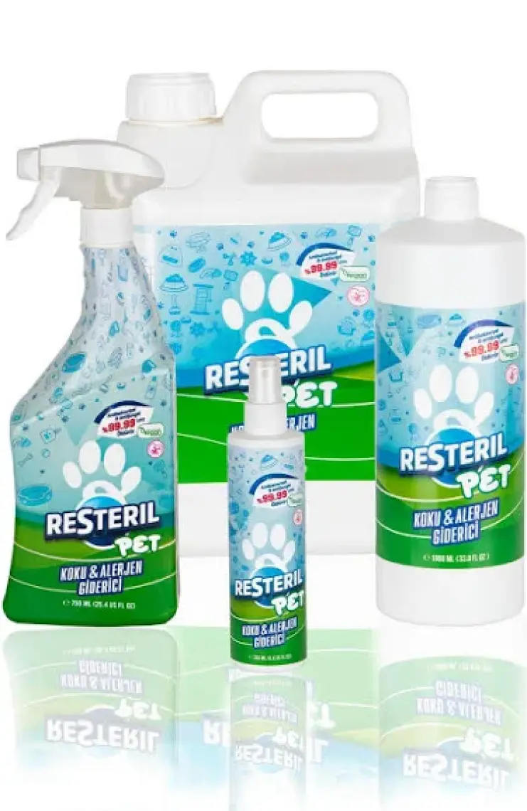 Resteril Hiyen Spreyi Pet 4'Lü Set Kedi Tuvaleti Koku Köpek Oyuncak Temizleyici Dezenfektan