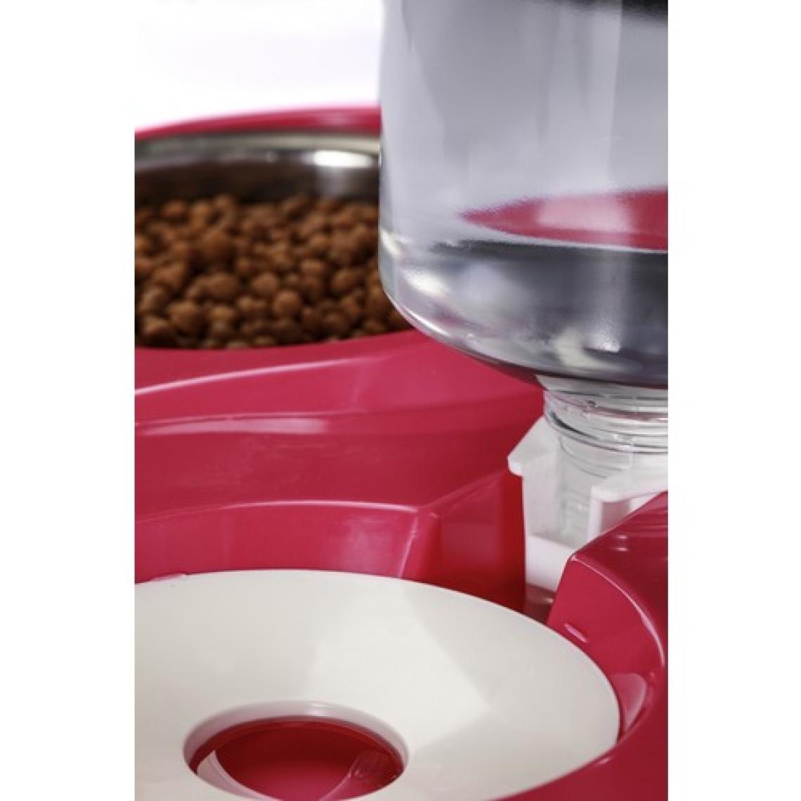 Miapet Hazneli Çelik Taslı Kedi-Köpek Mama ve Su Kabı Seti 500 ml Açık Pembe