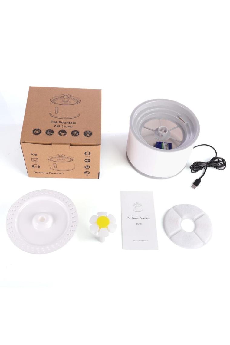 Kamardey Pet Kedi Köpek Için Otomatik Su Pınarı Su Çeşmesi Su Sebili 2.4 Lt USB ile Çalışır