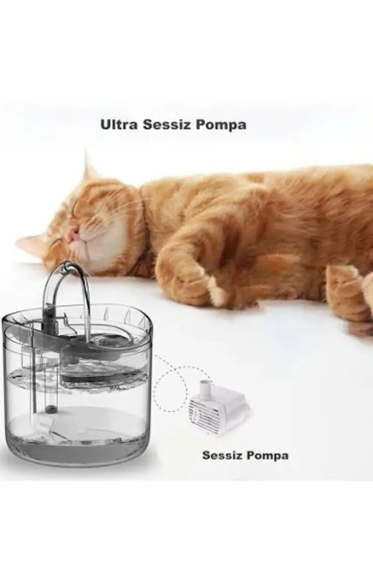 Daily Link Hareket Sensörlü Kedi Köpek Için Sessiz Şeffaf Otomatik Su Pınarı Çeşmesi Sebili