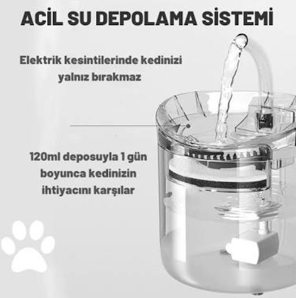 Daily Link Dailylink Kedi Köpek Için Sessiz Şeffaf Otomatik Su Pınarı Su Çeşmesi Su Sebili