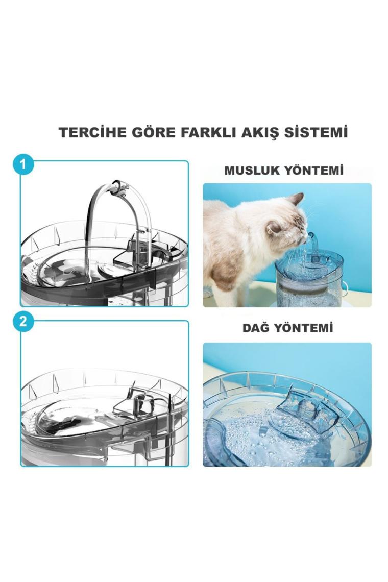 Otomatik Pet Kedi Köpek Su Pınarı Çeşmesi Şelalesi Sebil