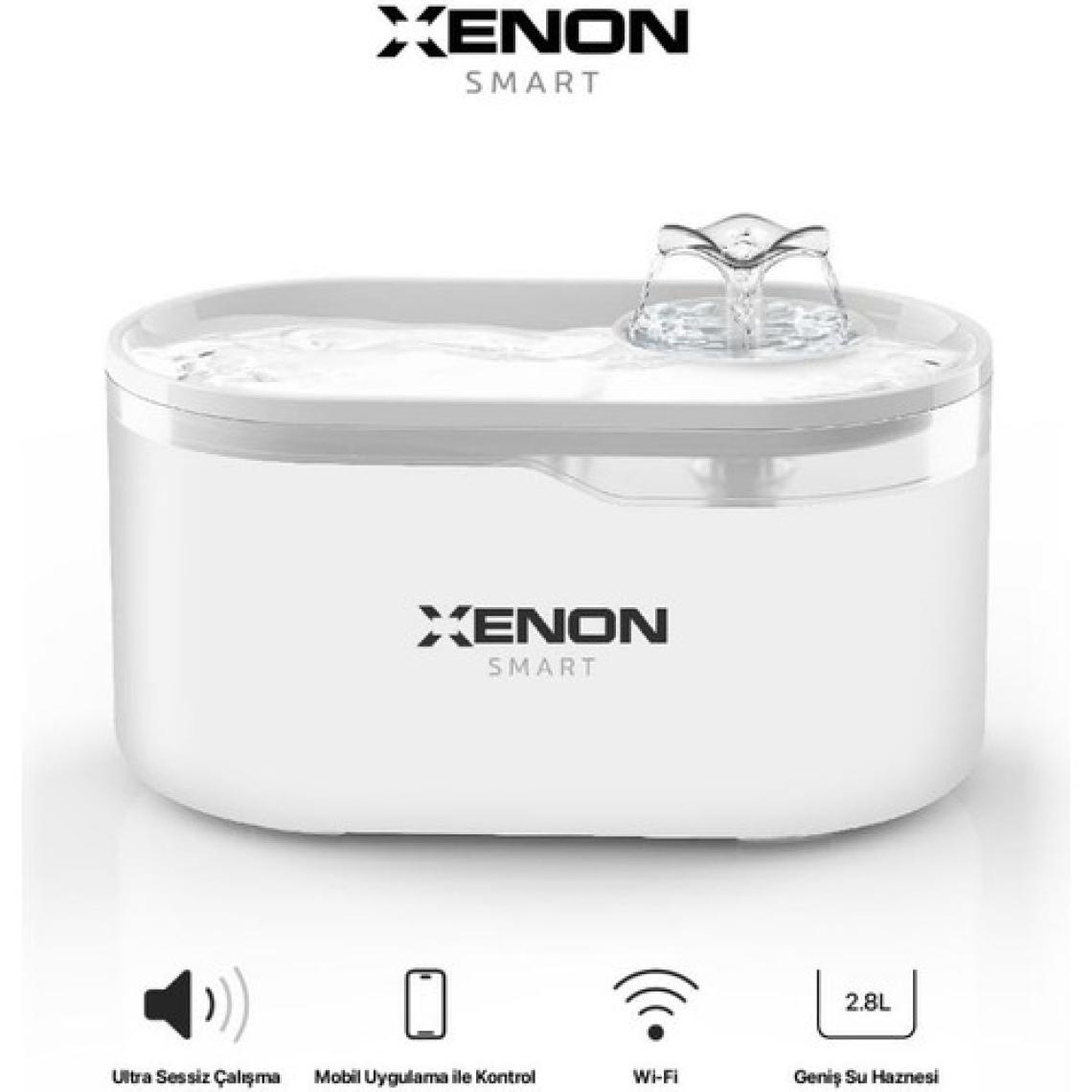 Xenon Smart Akıllı Otomatik Kedi Su Çeşmesi Geniş Hazneli Led Işıklı Su Şelalesi Ultra Sessiz Şeffaf Su Pınarı (X8650)