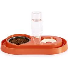Miapet Çelik Taslı Hazneli 500 ml Kedi Köpek Mama ve Su Kabı Seti