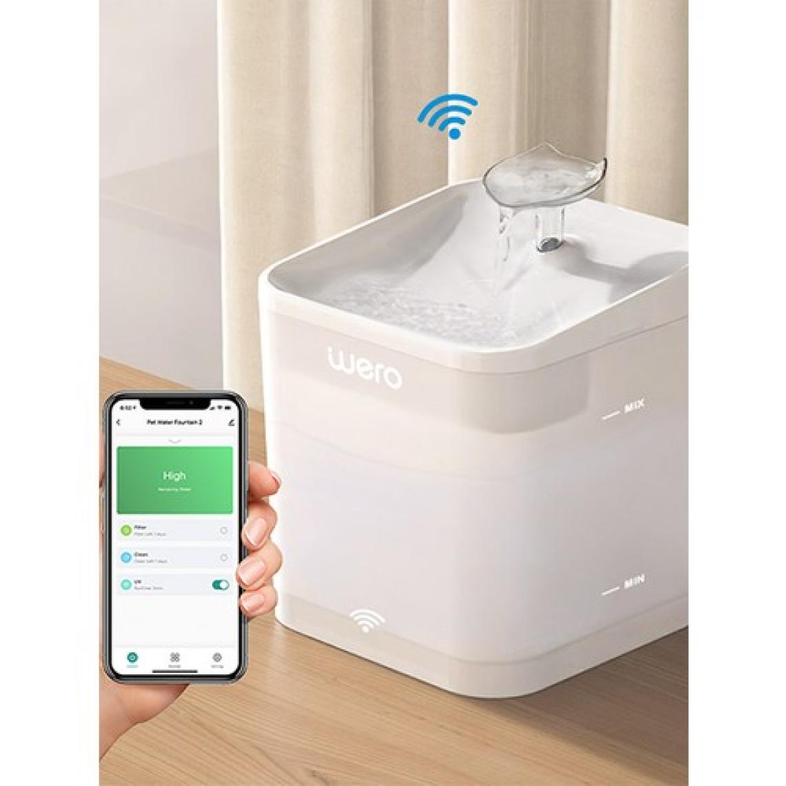 Wero Akıllı Kedi Köpek Su Şelalesi Su Pınarı Su Sebili -  Wifi - Uv Otomatik Su Temizleme