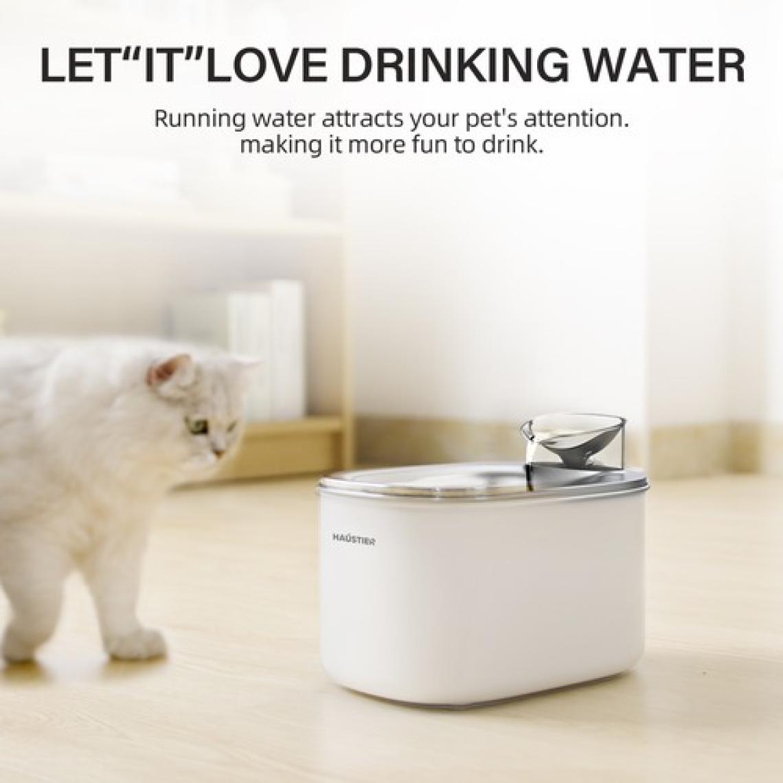 Haustier WF007L Otomatik Kedi Su Sebili, 3.5lt Geniş Hazne, Bpa Içermez, Metal Üst Tabla, Ultra Sessiz