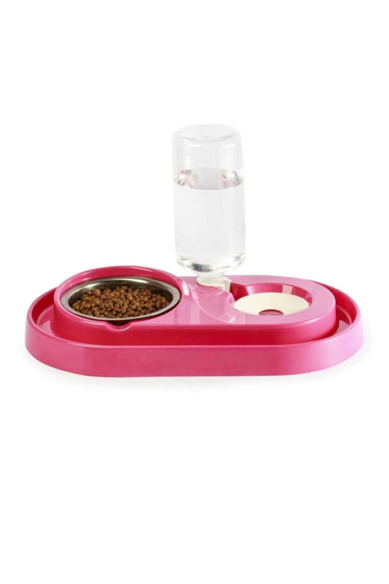 Miapet Hazneli 1000 ml Fuşya Kedi Köpek Mama ve Su Kabı