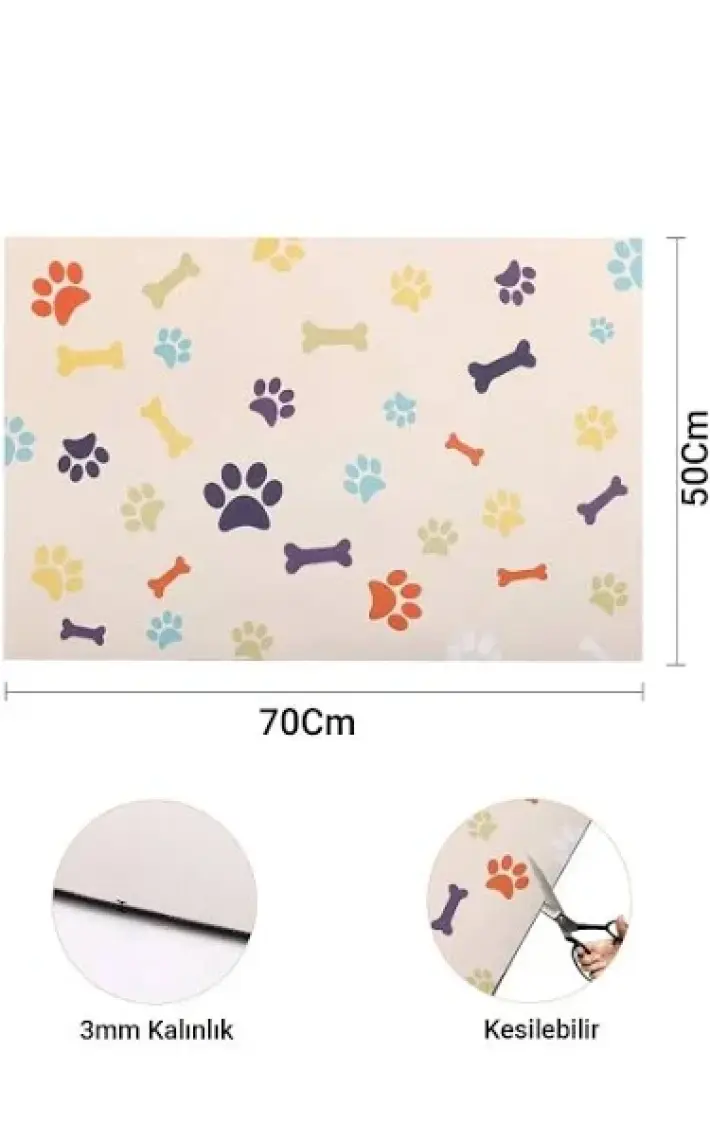 Matgo Pati Renkli Kemikler Evcil Hayvan Beslenme Matı 50 x 70 cm