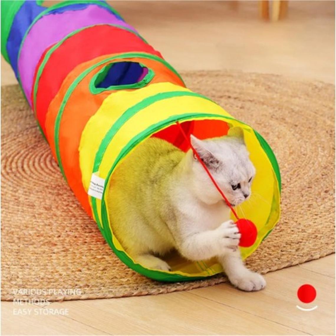 Duffa Katlanabilir Kedi Tüneli Kedi Oyun Tüneli Gökkuşağı Renk