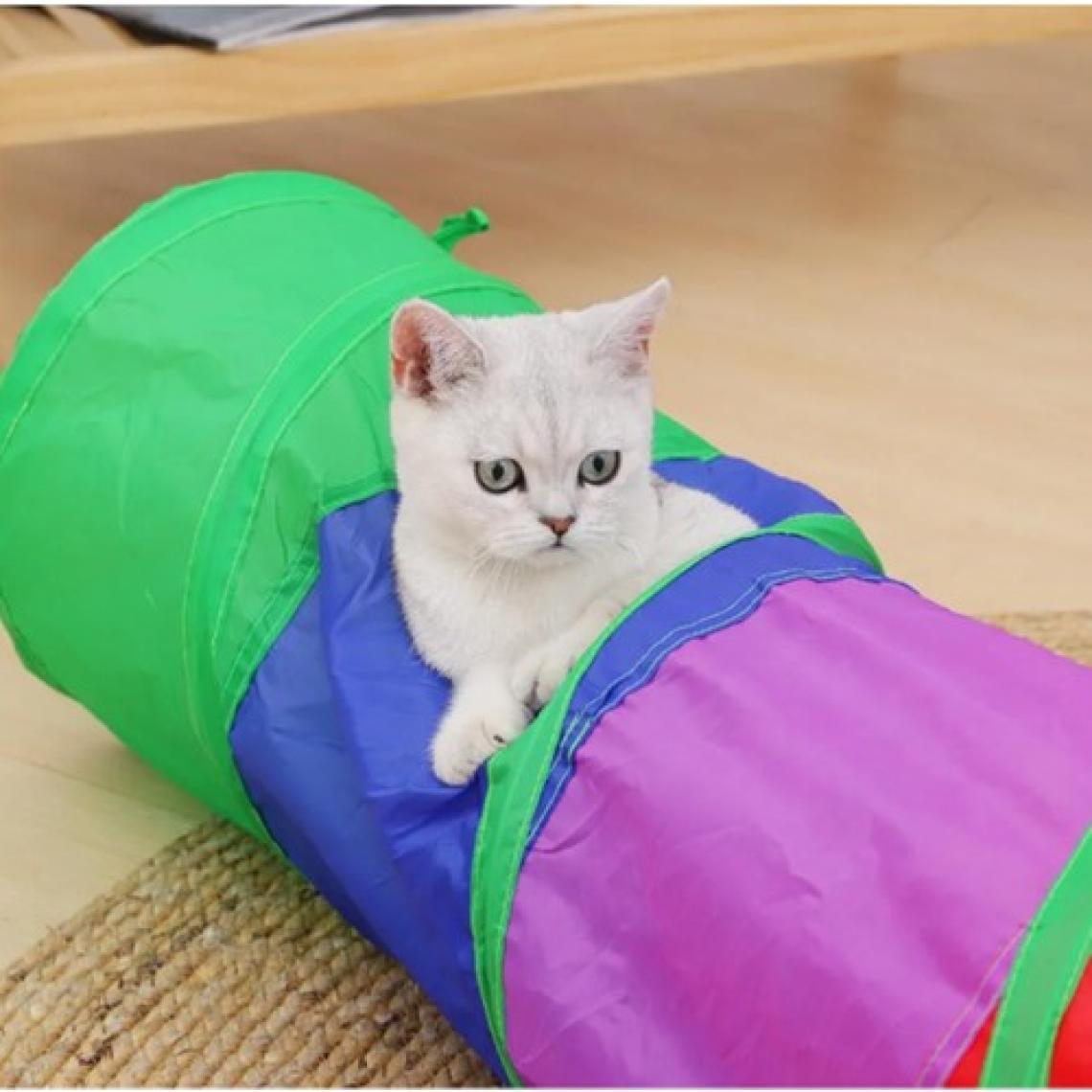 Duffa Katlanabilir Kedi Tüneli Kedi Oyun Tüneli Gökkuşağı Renk