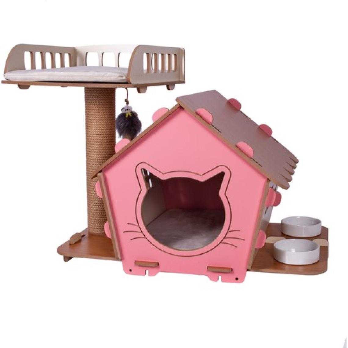 Pati Homes Pro 3'ü 1 Arada Kedi Evi Yataklı Pembe