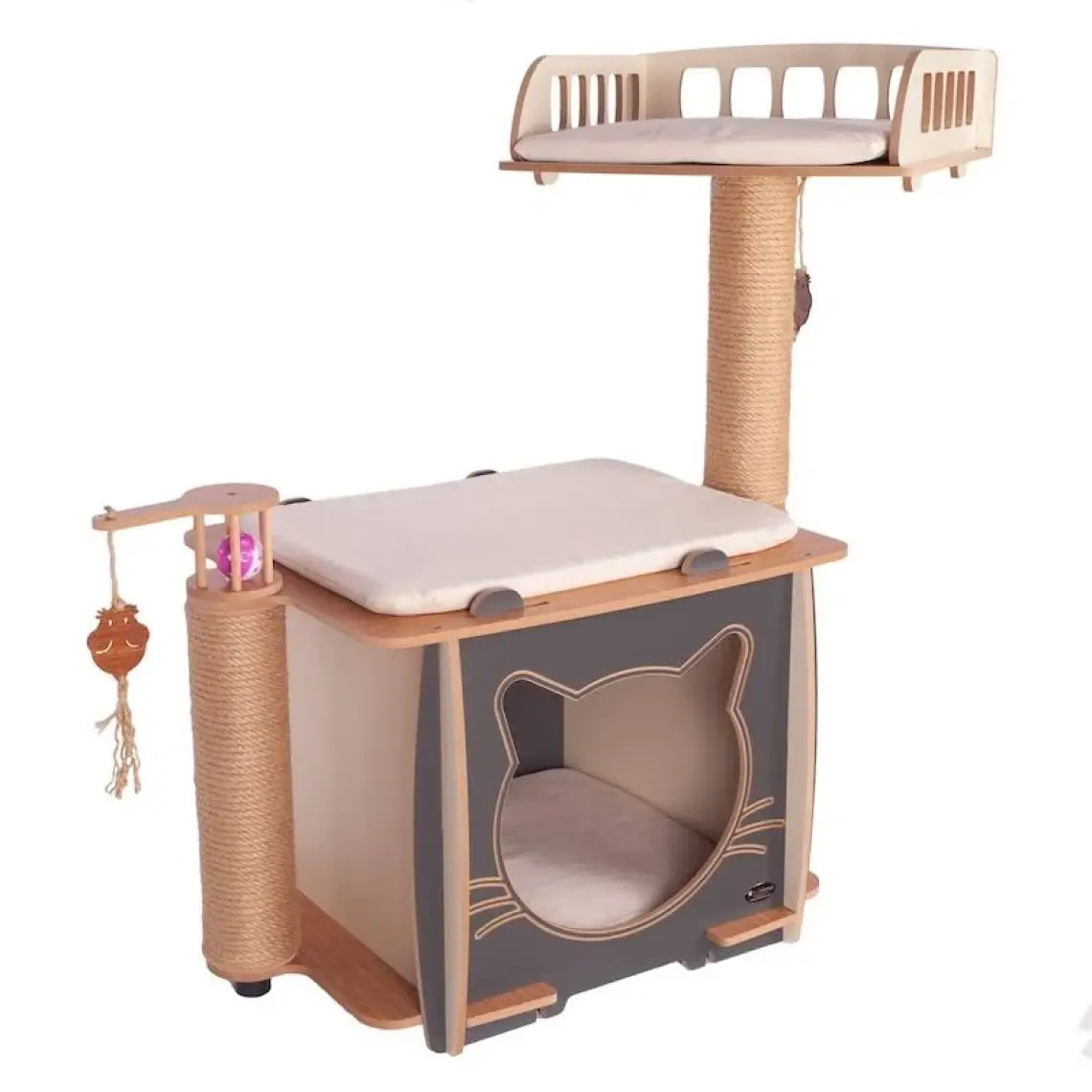 Pati Homes Happy Yataklı Kedi Evi - Kedi Tırmalaması