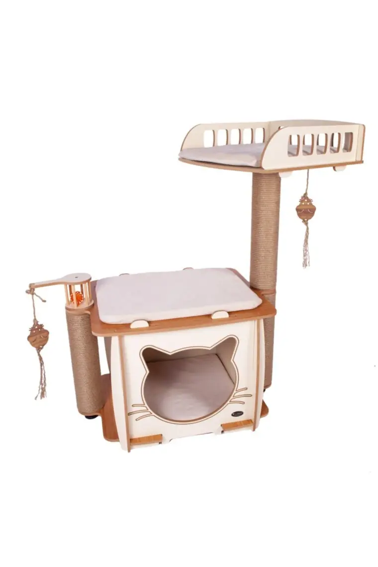 Pati Homes Happy Yataklı Kedi Evi - Kedi Tırmalaması