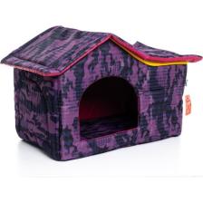 La Vista  Çatılı Kedi Köpek Evi Mor Kamuflaj Desenli
