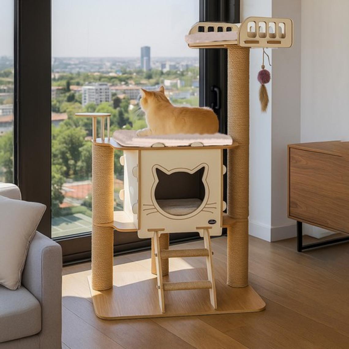 Pati Homes Vip Katlı Yataklı Tırmalamalı Kedi Evi