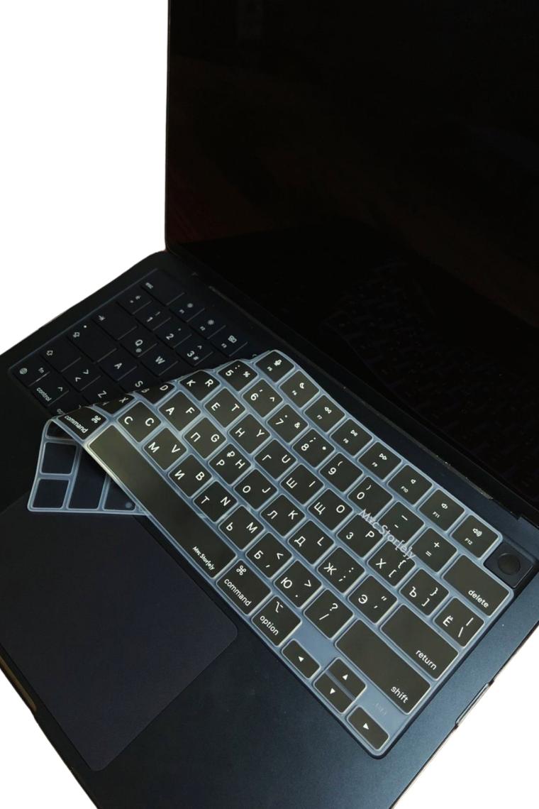 McStorey Rusça Klavye Koruyucu Macbook Air-Pro M1-M2-M3 (Touchıd'li) A2681 A3113 A2941 A3114 A2442 A2779 A2992 A2918 A2485 A2780 A2991 Us Enter ile Uyumlu