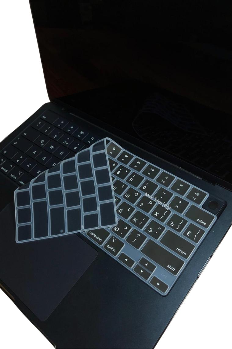McStorey Rusça Klavye Koruyucu Macbook Air-Pro M1-M2-M3 (Touchıd'li) A2681 A3113 A2941 A3114 A2442 A2779 A2992 A2918 A2485 A2780 A2991 Us Enter ile Uyumlu