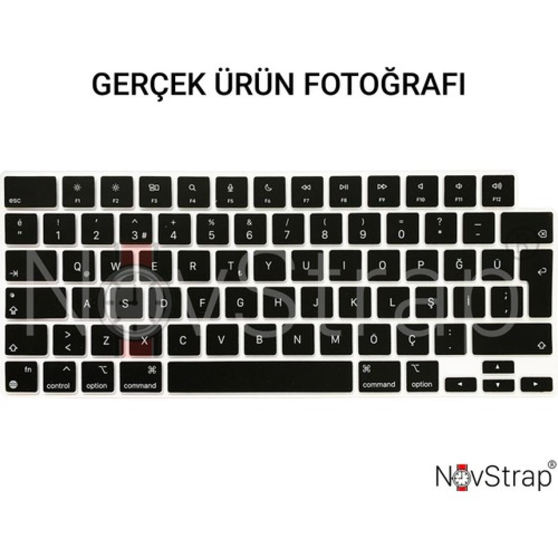 Novstrap Apple Macbook Pro 2023 14 Inç M2 A2779 Uyumlu Türkçe Q Klavye Siyah Klavye Koruyucu Kılıf