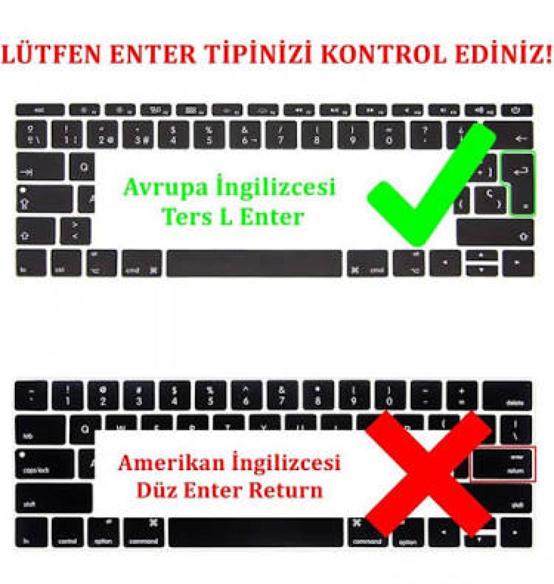 McStorey Macbook Pro Klavye Kılıfı 13inç M1-M2 Türkçe Q Baskı A2338 2289 2251 A2141 ile Uyumlu