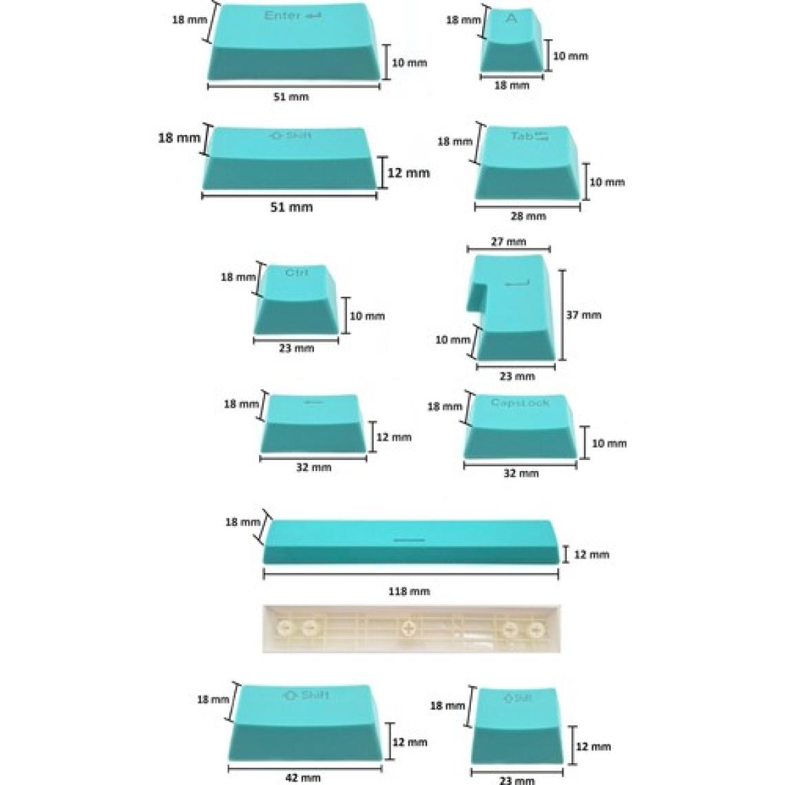 SPELT 108 Tuş Universal Renkli Mekanik Klavye Tuş Takımı Kapağı Keycap Beyaz İngilizce Dizilimli